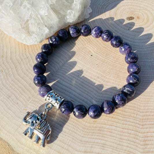 Charoite Bracelet for Transformation + Energy Protection | Gemstone Bracelet | Handmade Jewelry | Reiki Infused